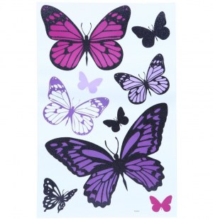 Sticker mural à paillettes - papillons - décoration murale