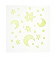 Stickers phosphorescents - planche de stickers lumineux - etoiles et l