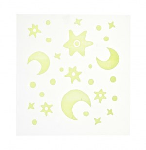 Stickers phosphorescents - planche de stickers lumineux - etoiles et l
