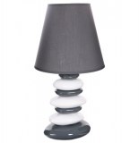 Lampe galets céramique - gris et blanc - lampe à poser