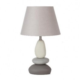 Lampe 3 galets céramique - nuances de gris - h 46 cm - lampe à poser