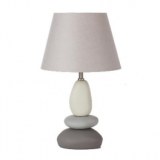 Lampe 3 galets céramique - nuances de gris - h 46 cm - lampe à poser