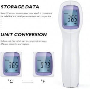 Thermomètre Frontal sans Contact, Thermomètre Numérique Infrarouge LCD Rétro-éclairage...