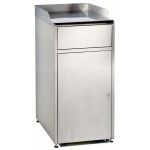 Borne Ã  dÃ©chets avec trappe inox 120L