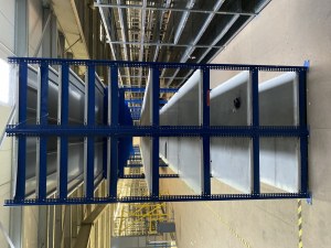 Rayonnage industriel métallique avec 6 niveaux Hauteur 270cm recoupable