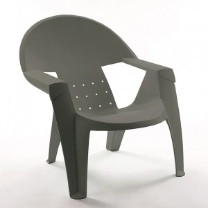 Fauteuil bas Bebop en polypropylène anthracite