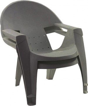 Fauteuil bas Bebop en polypropylène anthracite