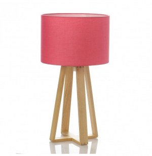 Lampe à poser - pied en bois - assorti de couleurs - luminaire de ta