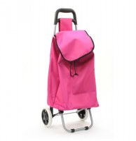 Chariot de courses uni rose - caddie, poussette de marché