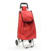 Chariot de courses uni rouge - caddie, poussette de marché