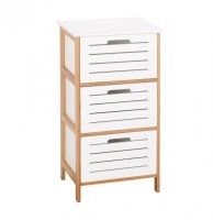 Commode de salle de bain 3 tiroirs - blanc - meuble de rangement