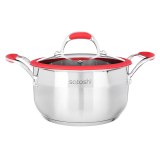 Casserole Ø20cm, 3.2L, couvercle, poignée en silicone, acier inox SATOSHI