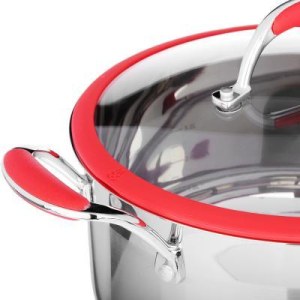 Casserole Ø24cm, 5.6L, couvercle, poignée en silicone, acier inoxydable SATOSHI