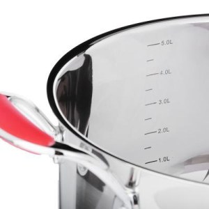 Casserole Ø24cm, 5.6L, couvercle, poignée en silicone, acier inoxydable SATOSHI