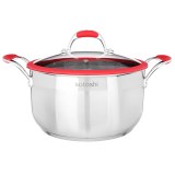 Casserole Ø24cm, 5.6L, couvercle, poignée en silicone, acier inoxydable SATOSHI