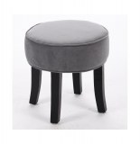Pouf matelassé - velours - gris - tabouret
