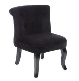 Fauteuil crapaud - velours - noir - pouf matelassé solide