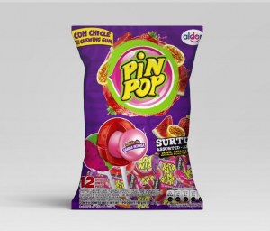 Pinpop sucettes sachet 12pcs avec chewing gum 17gr Bonne date juillet 2022! Plusieurs...
