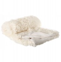 Plaid à poils longs extra doux - imitation fourrure - blanc écru