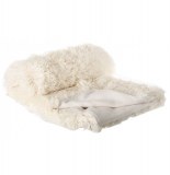 Plaid à poils longs extra doux - imitation fourrure - blanc écru