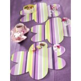 Set de table en forme de fleur - rayures de couleur