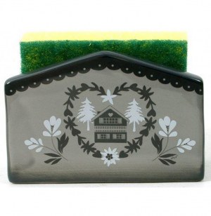 Porte-éponge - support éponge avec chalet - décoration montagne