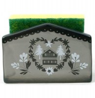 Porte-éponge - support éponge avec chalet - décoration montagne