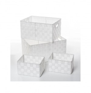 Paniers de rangement - blanc - lot de 4 corbeilles de rangement