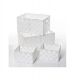 Paniers de rangement - blanc - lot de 4 corbeilles de rangement