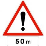 Panneau Danger A14 + Panonceau M1