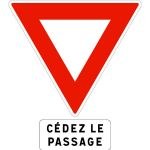 Panneau CÃ©dez le passage AB3a + M9c