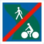 Panneau Fin de voie cycles et piÃ©tons C116