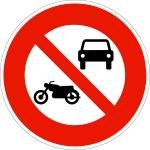 Panneau Interdiction vÃ©los et motos B7a