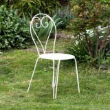 CHAISE DE JARDIN  METAL BEIGE EMPILABLE