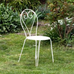CHAISE DE JARDIN  METAL BEIGE EMPILABLE