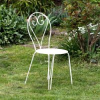 CHAISE DE JARDIN  METAL BEIGE EMPILABLE