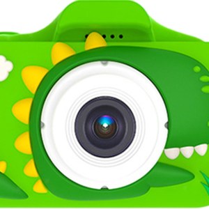 Appareil Photo Numérique Dinosaure pour Enfants 1080P Caméra Avant/Arrière & Jeux - Vert