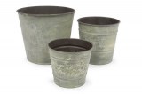 Lot de 3 Pots en Métal "Fleur"