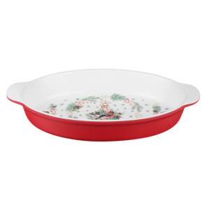 Plat de cuisson ovale 35.5x20cm, 1.5L, céramique résistant à la chaleur. MILLIMI SATOSH...