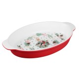 Plat de cuisson ovale 35.5x20cm, 1.5L, céramique résistant à la chaleur. MILLIMI SATOSH...