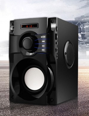 HAUT-PARLEUR SANS FIL 350W BOIS RADIO FM BOOMBOX A10