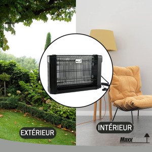 MaxxHome Lampe Anti insecte électrique (42,5 x 10,5 cm) UV (Lampe 2 x 4 W)