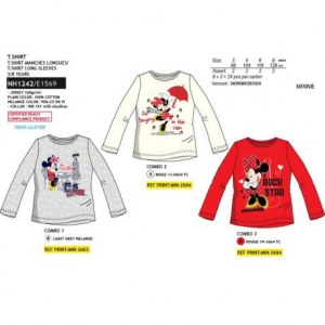 Destockage Tshirt Fille Minnie 3/8ans