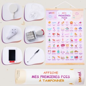 Cadeau Naissance - Affiche Mes Premières fois à Tamponner - Grand Format et Marque Fran...
