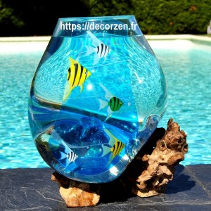 Destockage verre soufflé sur bois