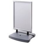 Porte affiche socle Ã  roulettes