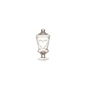 Bonbonnière à pied - bocal en verre coeur