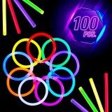 100 Bâtons Fluorescents avec Connecteurs - Illuminez vos moments avec ce kit lumineux