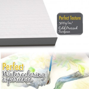 Lot de 2 Carnet Papier à Dessin et Peinture Aquarelle pour Artistes et Loisir Créatifs