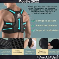 Pack 3 en 1 Correcteur de Posture Taille S M L XL + balle de massage + Elastique